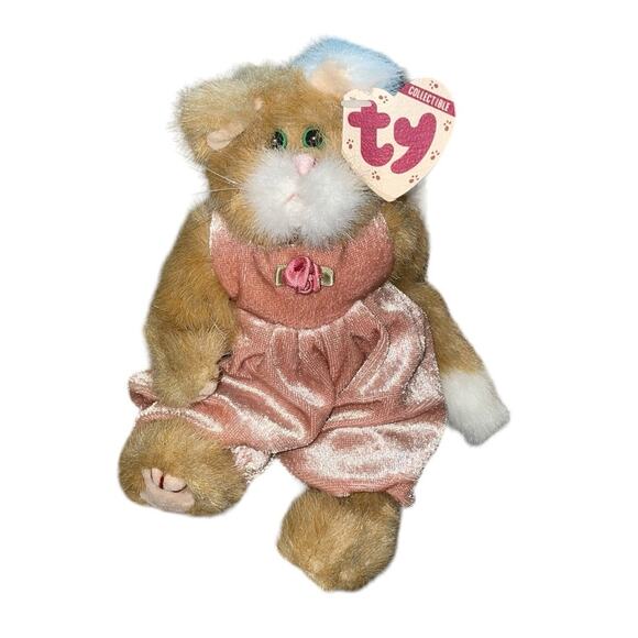 Ty Attic Treasures Pouncer Kitty Cat Plush 8" Stuffed Animal Nursery Toy Gift - Picture 2 of 9